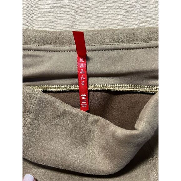 Spanx Faux Suede Camel Tan‎ High Rise Waisted Skinny Leg Leggings Pants Medium M - Picture 5 of 7